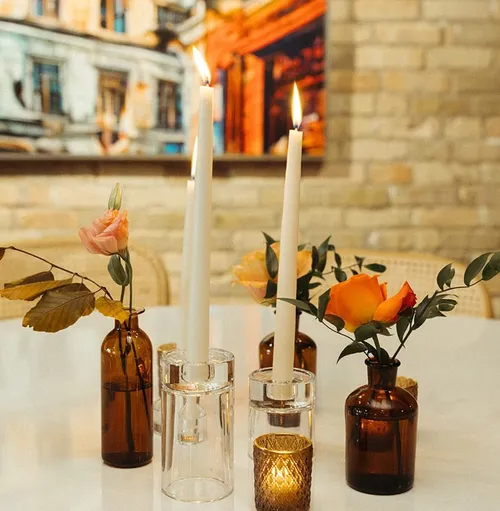 Glass  (Real Flame) Taper Holder Trio Bundle 