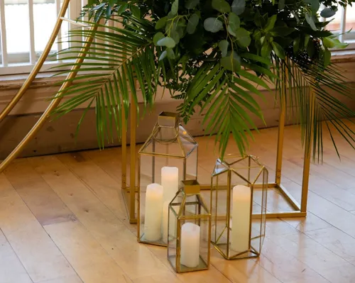 Geometric Gold Lantern