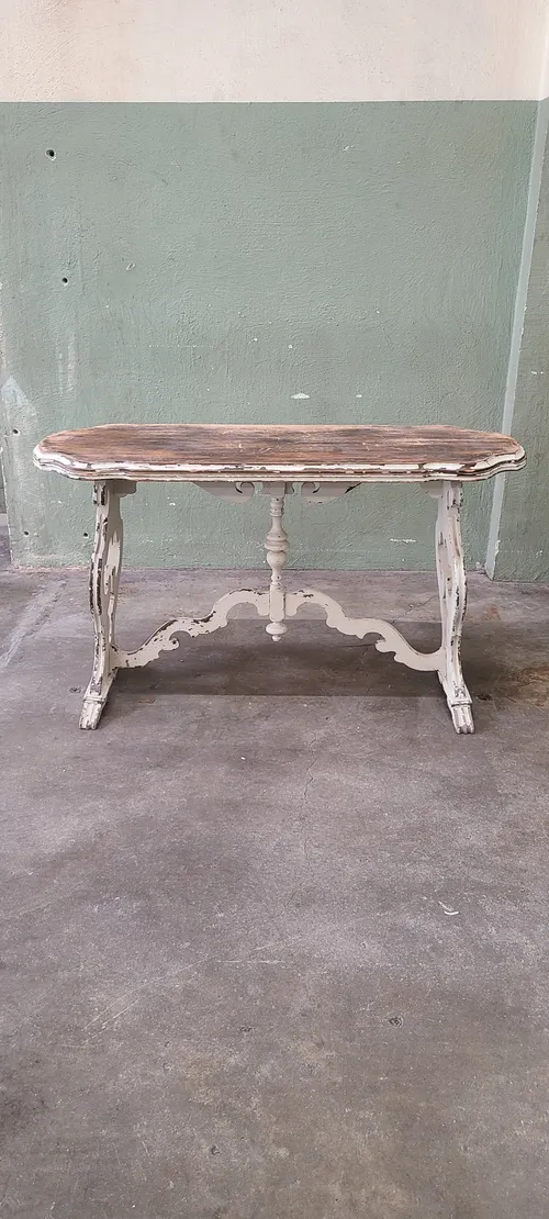 White Washed Long Side Table