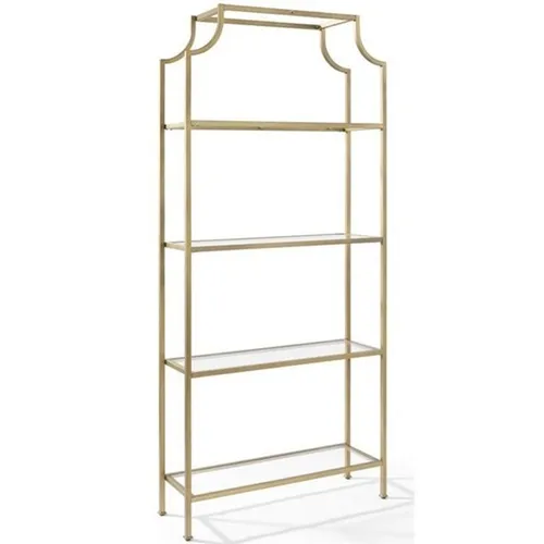 5 Level Gold and Glass Shelf