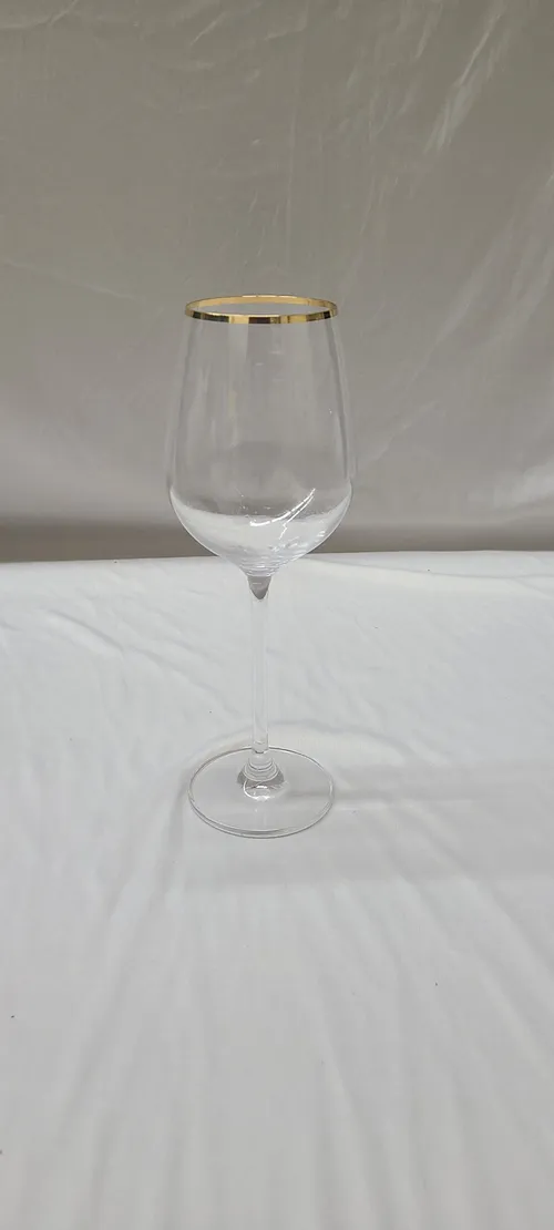 Large Gold Edge Wine Glass