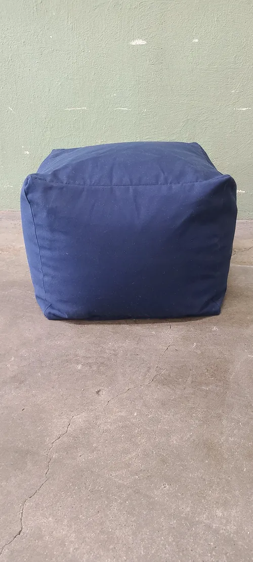Navy Blue Soft Square Ottoman
