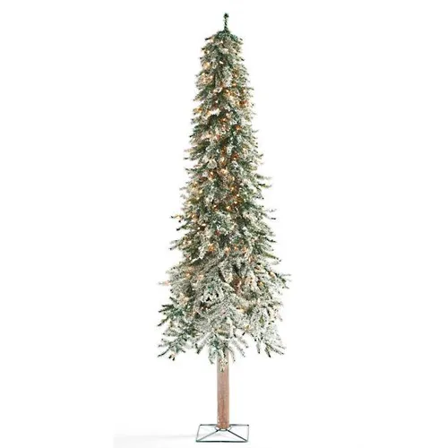 7 ft or 6ft  Grandin Road Pre-lit  Alpine Flocked Artificial Tree