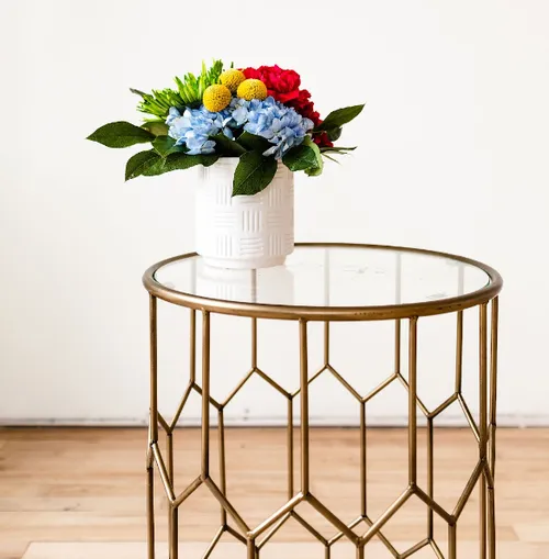 Geometric Gold Side Table
