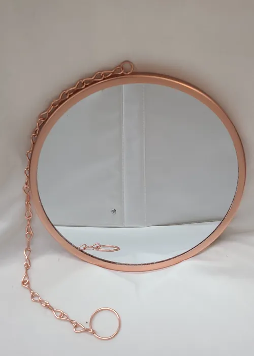 Hanging Circle Rose Gold Framed Mirror