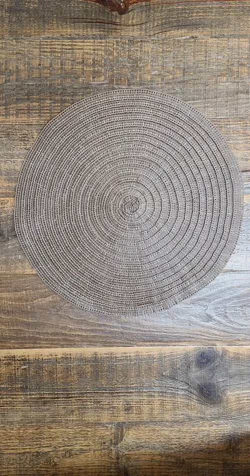 Tan & Silver Round Placemat