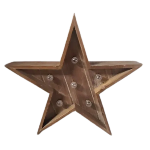 Wood Light Up Stars
