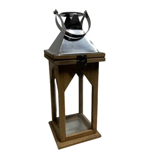 Silver and Wood Lantern