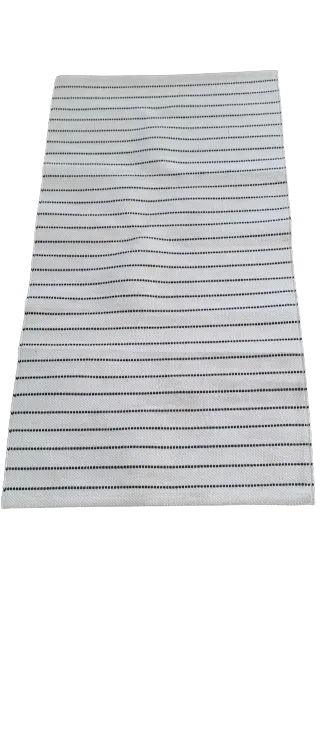 White and Black Striped Rug