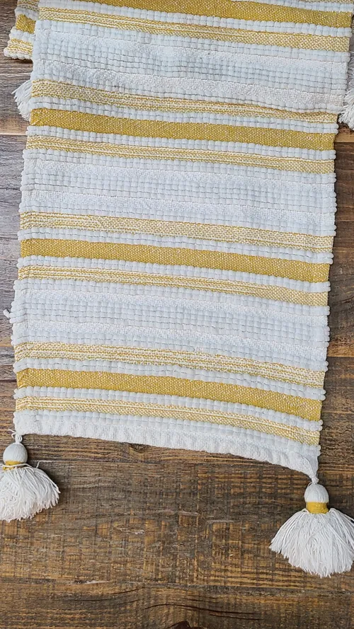 Yellow & White Table Runner