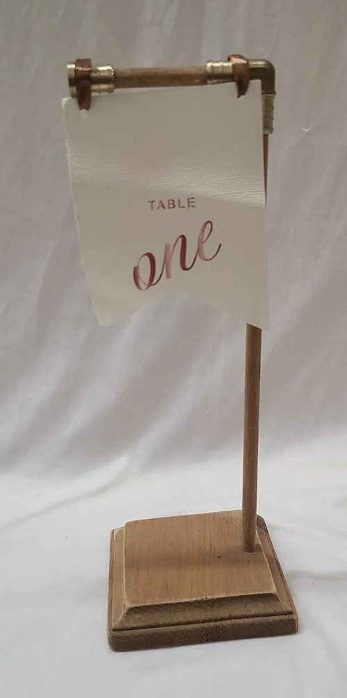 Pink Watercolor & Linen Hanging Table Number