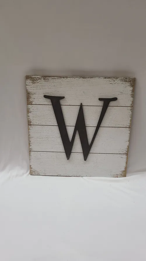 White Washed W Sign