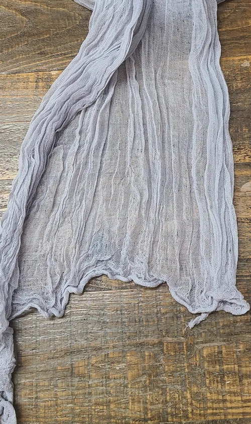 Light Gray Cheesecloth Table Runner