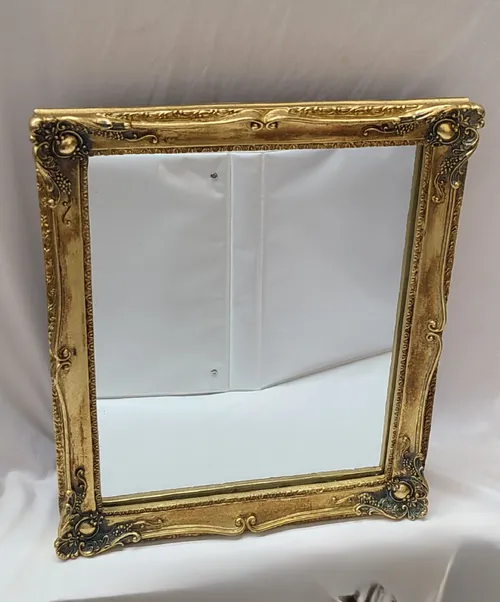 Medium Gold Ornate Framed Mirror with Stand Style 1