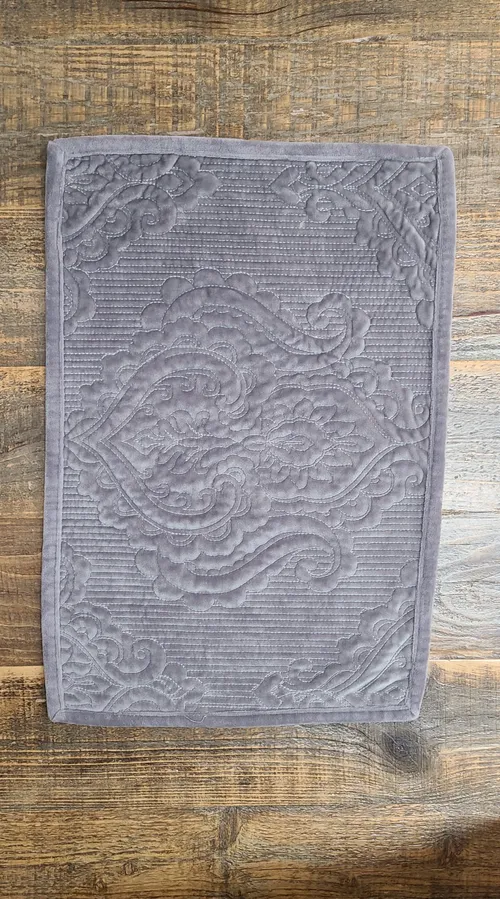 Gray Velvet Embroidered Placemat