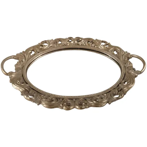Swirl  Gold Mirror Tray