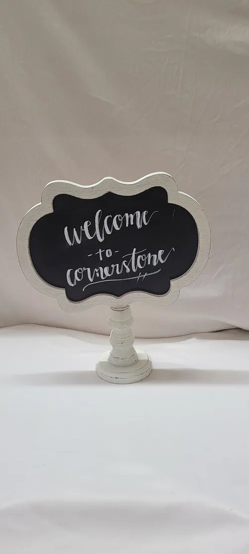 White Table Chalkboard