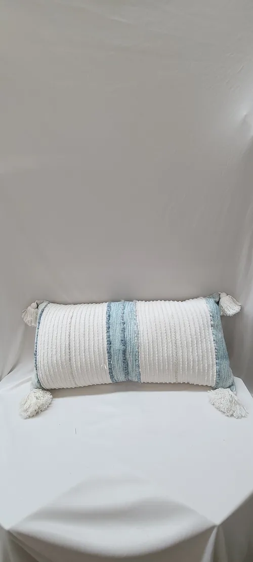 Aqua & White Pillow
