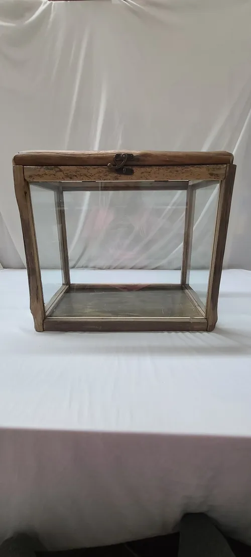 Large Wood & Glass Card Box
