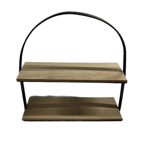 Modern Black & Wood Dessert Stand