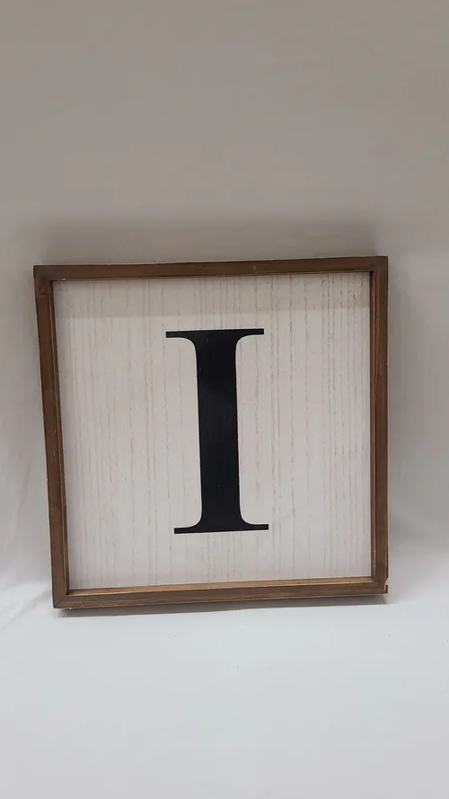 White Framed I Sign