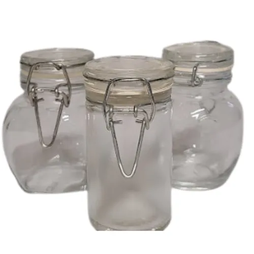Assorted Small Glass Latch Jars