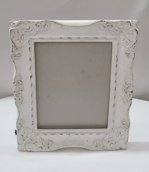 Medium White Ornate Frame 7