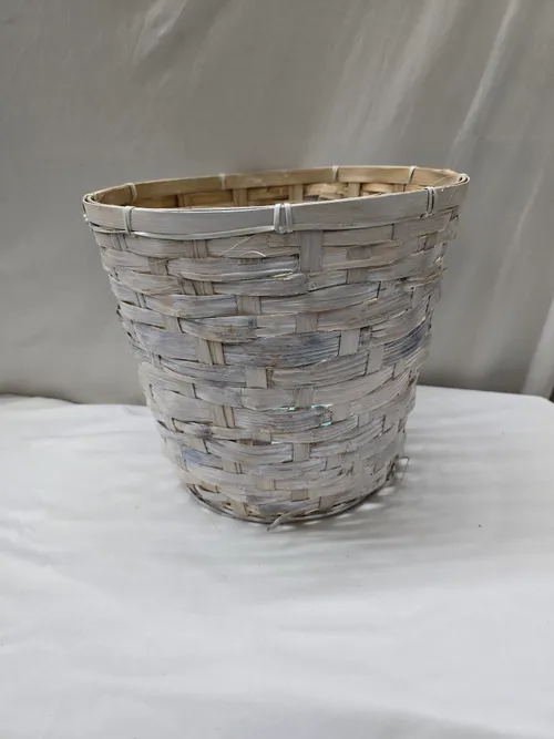 White Basket Planter