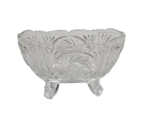 Oval Crystal Footed Dish