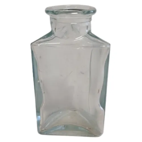 Wide Mouth Triangle Glass Bud Vase