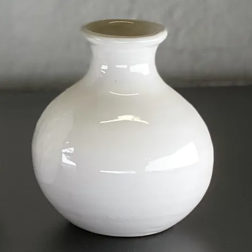 White Round Ceramic Bud Vases