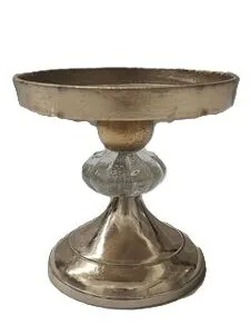 Gold and Glass Duo Pillar Holder