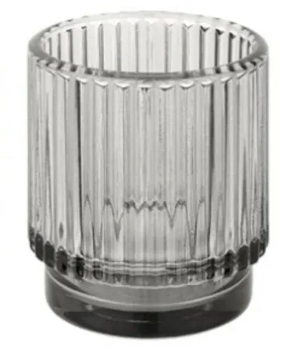 Smokey Gray Ribbed Votive