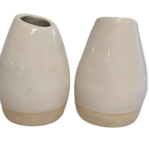 White Handmade Ceramic Bud Vases
