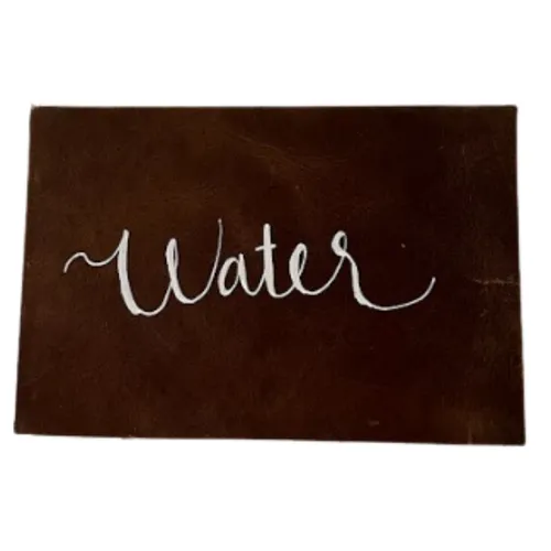 Angled Acrylic Stand with Leather Cover