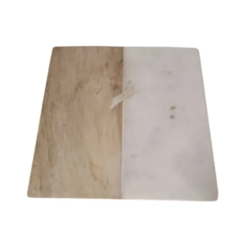 Light Wood and Marble Square Coaster