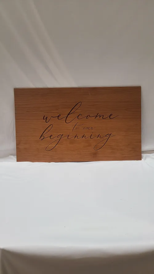 Engraved Wood Welcome Sign