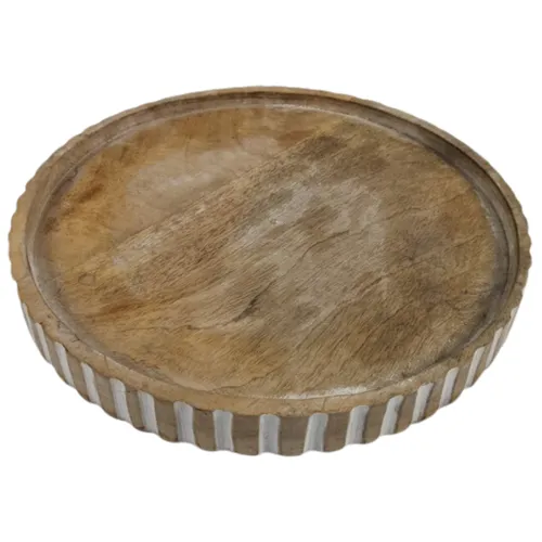Scalloped Wood Tray