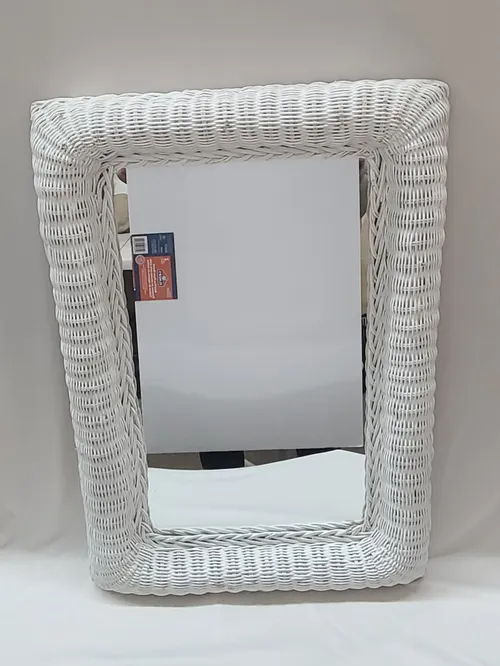 White Wicker Mirror