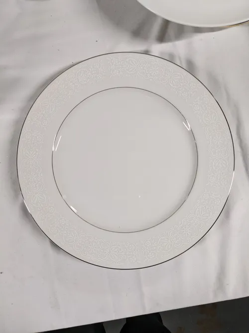 Large Silver Rimmed Plates