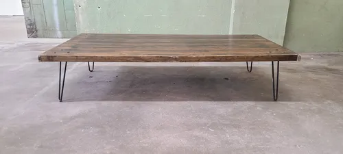 Dark Wood And Black Coffee Table