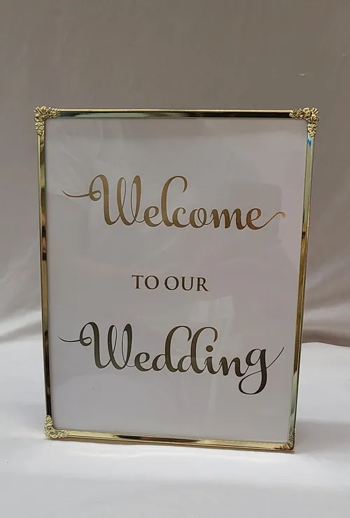 Gold & White Cardstock Sign Collection