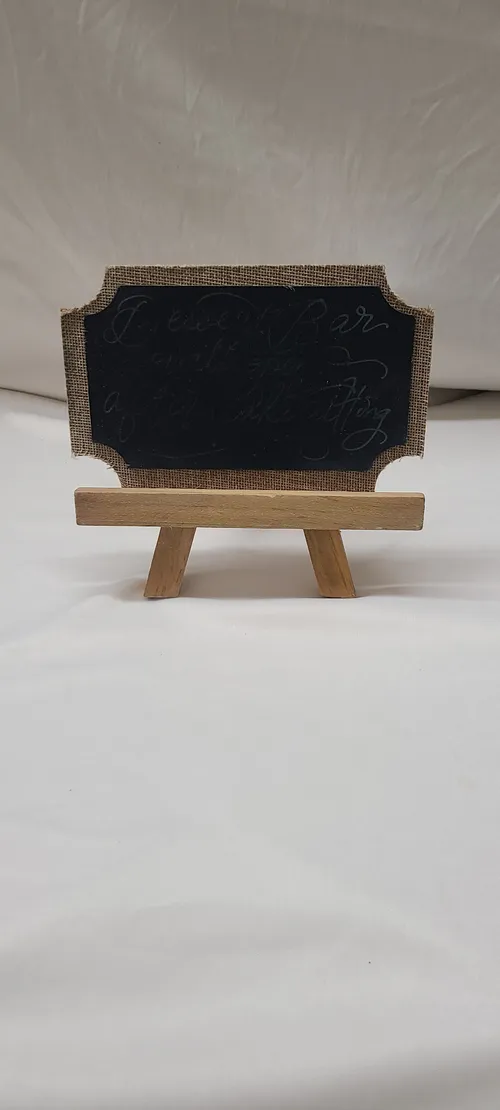 Burlap Chalkboard Table Easel