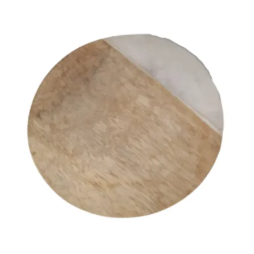 Wood and Marble Round Coaster