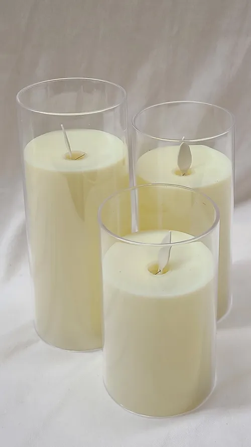 Ivory Flicker LED Trio Candles