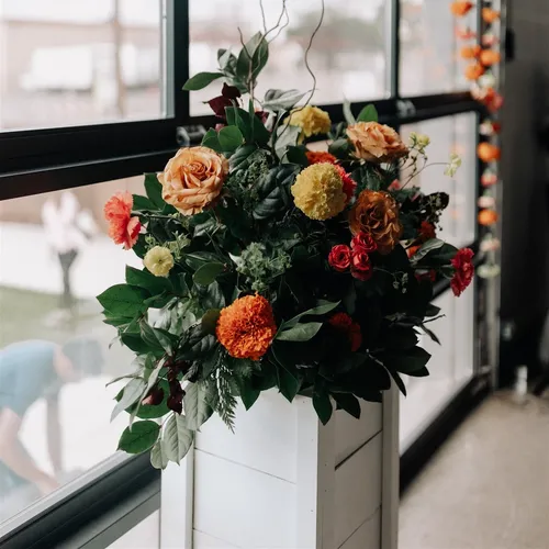 Wood Box Floral Stand