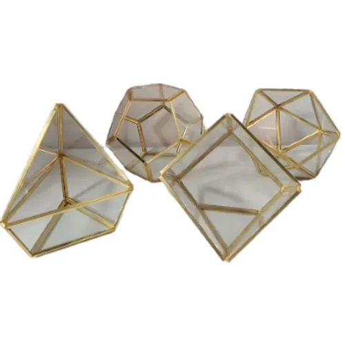 Assorted Gold & Glass Terrariums