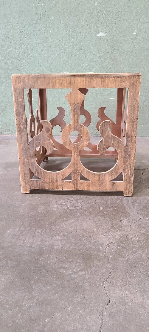 Brown Wood Box Side Table