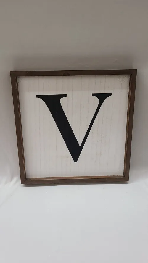White Framed V Sign