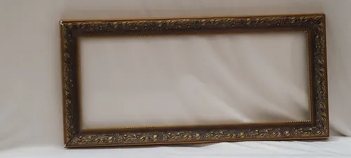 Ornate Brown & Gold Rectangle Frame without Glass